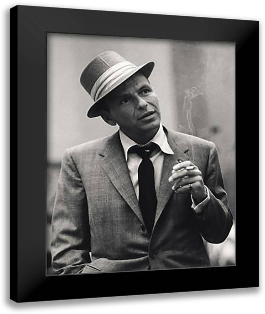 Frank Sinatra 28x36 Black Modern Wood Framed Art Print Poster by Avery, Sid