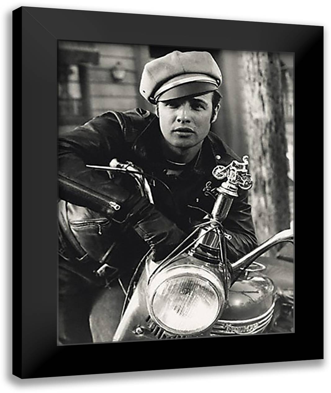 Marlon Brando 28x35 Black Modern Wood Framed Art Print Poster