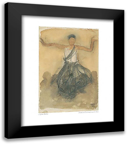 Cambodian Dancer 20x24 Black Modern Wood Framed Art Print Poster by Rodin, Auguste