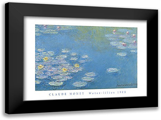 Water-lilies 1908 40x28 Black Modern Wood Framed Art Print Poster by Monet, Claude