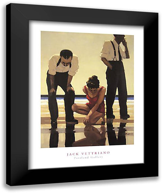 Narcissistic Bathers 28x36 Black Modern Wood Framed Art Print Poster by Vettriano, Jack