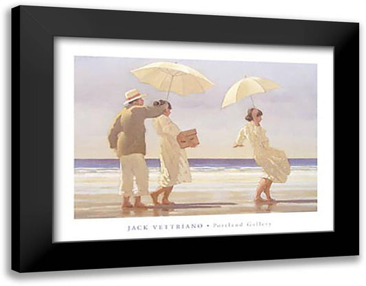 Picnic Party 35x28 Black Modern Wood Framed Art Print Poster by Vettriano, Jack