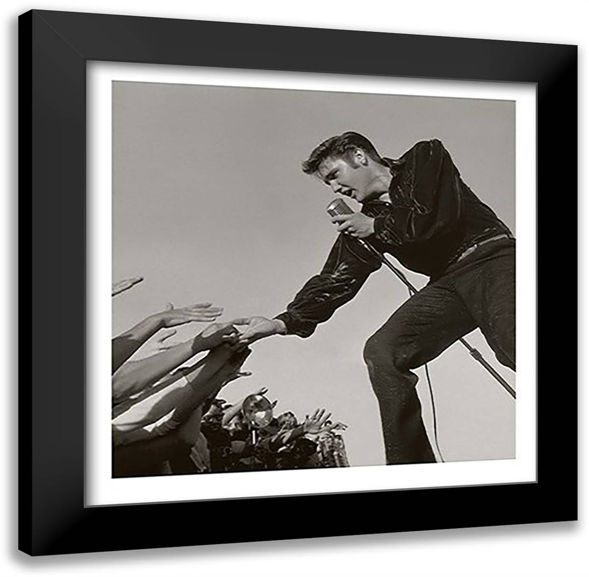 Elvis Presley 20x20 Black Modern Wood Framed Art Print Poster by Marshutz, Roger