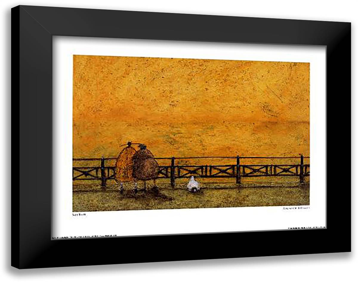 Romantic Interlude 20x16 Black Modern Wood Framed Art Print Poster by Toft, Sam