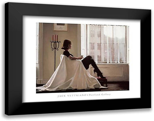 In Thoughts of You 20x16 Black Modern Wood Framed Art Print Poster by Vettriano, Jack