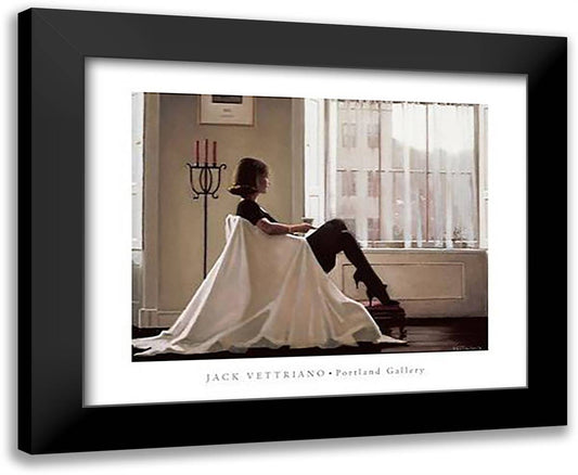 In Thoughts of You 24x20 Black Modern Wood Framed Art Print Poster by Vettriano, Jack