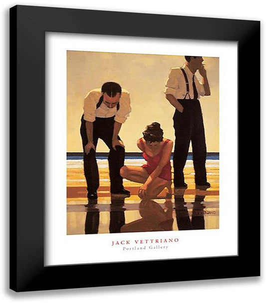 Narcissistic Bathers 20x24 Black Modern Wood Framed Art Print Poster by Vettriano, Jack
