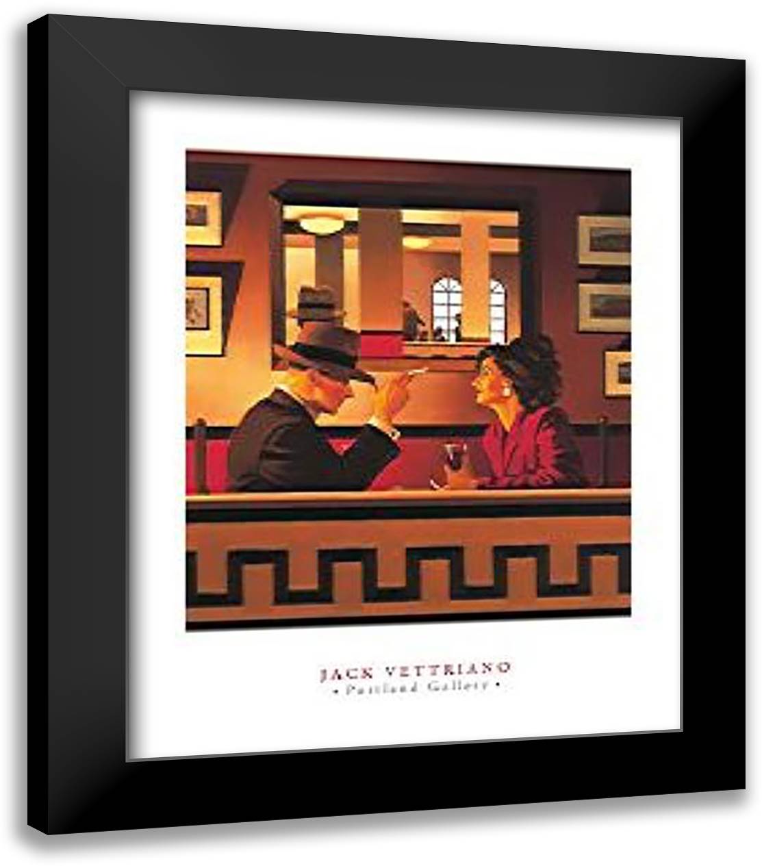 Man In Mirror 20x24 Black Modern Wood Framed Art Print Poster by Vettriano, Jack