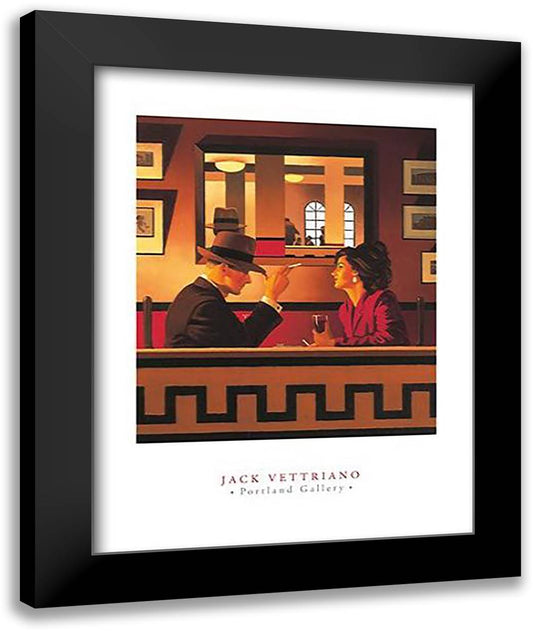 Man In Mirror 28x36 Black Modern Wood Framed Art Print Poster by Vettriano, Jack