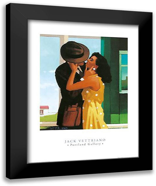 Last Great Romantic 28x36 Black Modern Wood Framed Art Print Poster by Vettriano, Jack