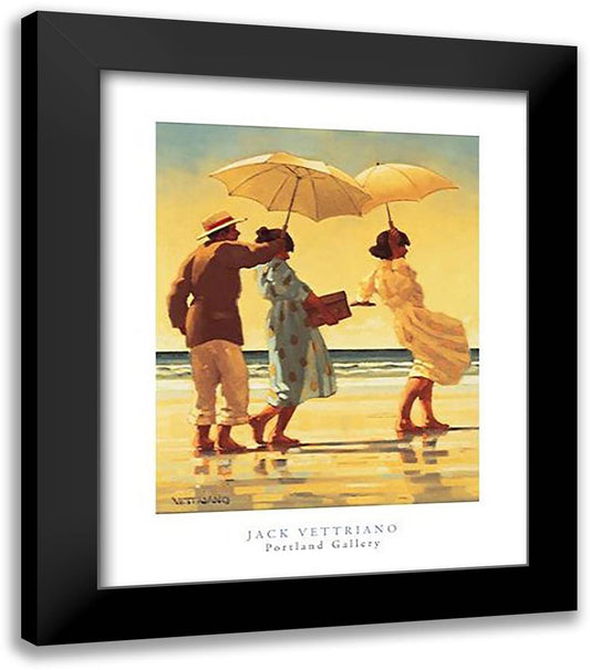 Picnic Party 20x24 Black Modern Wood Framed Art Print Poster by Vettriano, Jack