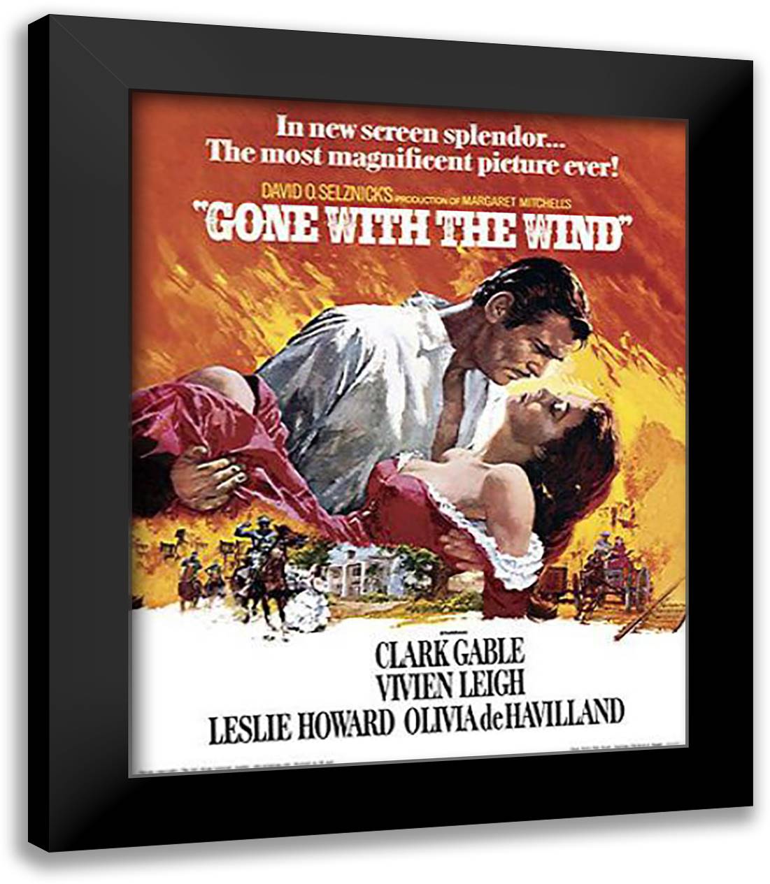 Gone With The Wind 15x18 Black Modern Wood Framed Art Print Poster