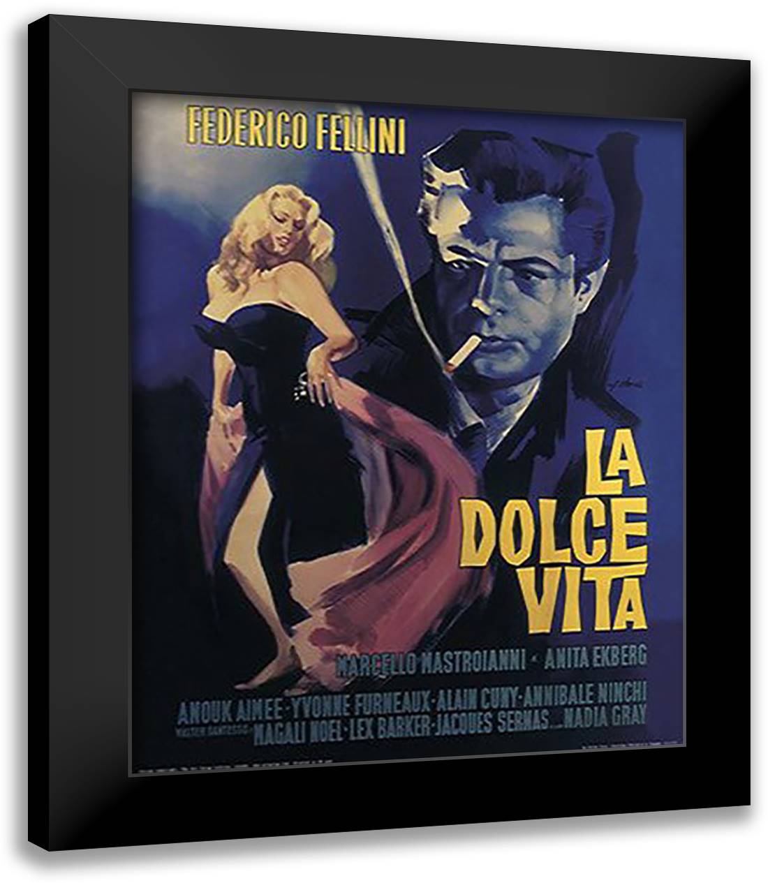 La Dolce Vita 15x18 Black Modern Wood Framed Art Print Poster