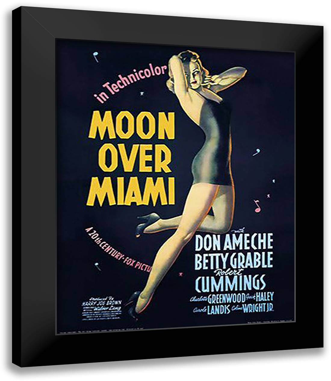 Moon Over Miami 15x18 Black Modern Wood Framed Art Print Poster