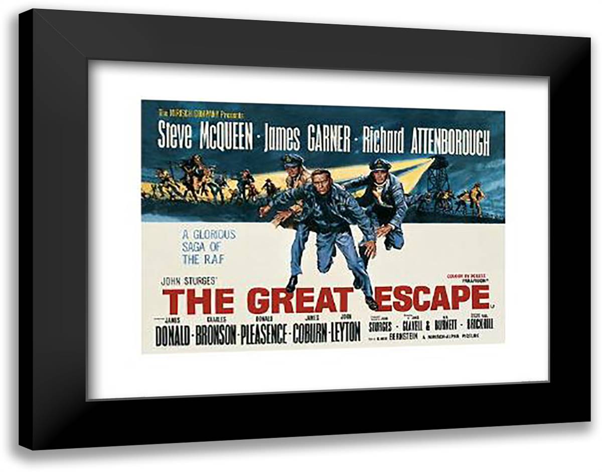 Great Escape 36x28 Black Modern Wood Framed Art Print Poster