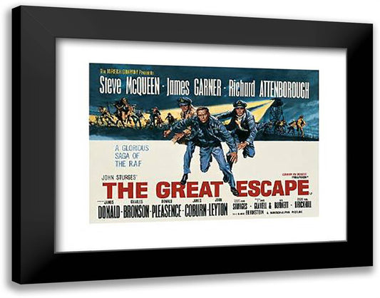 Great Escape 36x28 Black Modern Wood Framed Art Print Poster