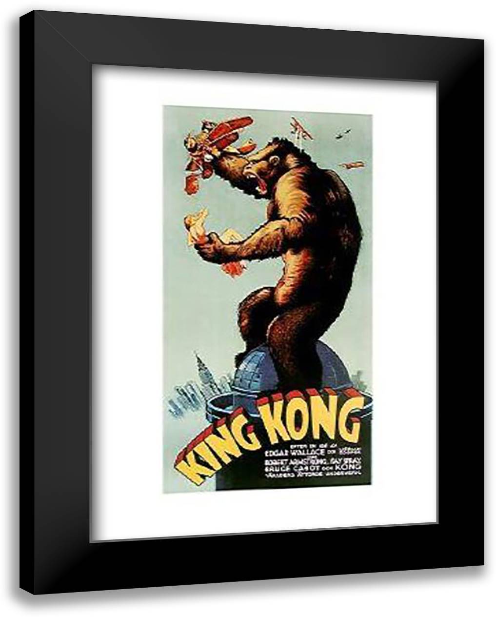 King Kong ????ßProfile 28x40 Black Modern Wood Framed Art Print Poster