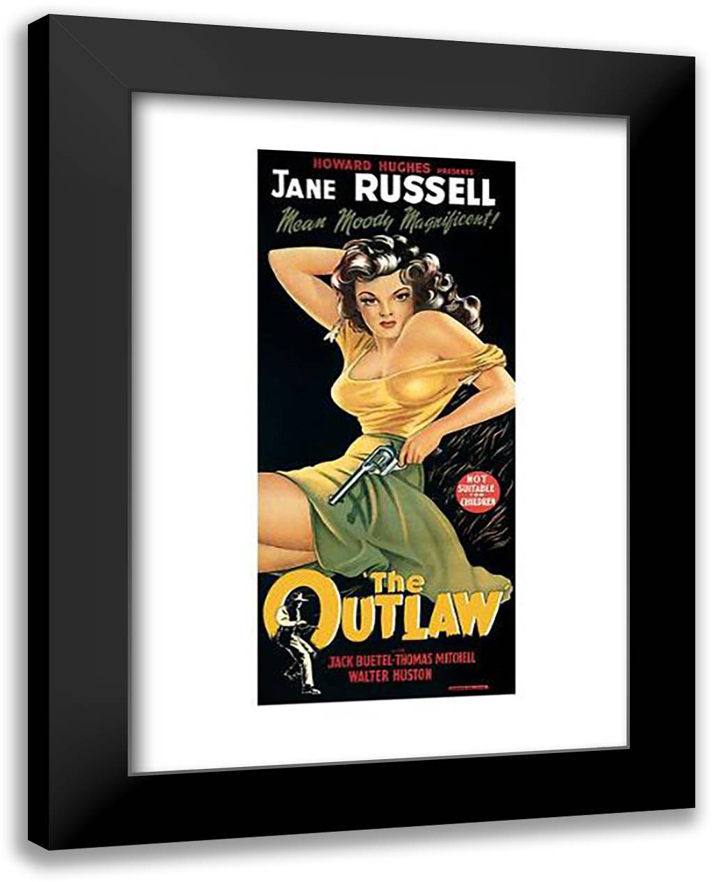 Outlaw 28x40 Black Modern Wood Framed Art Print Poster