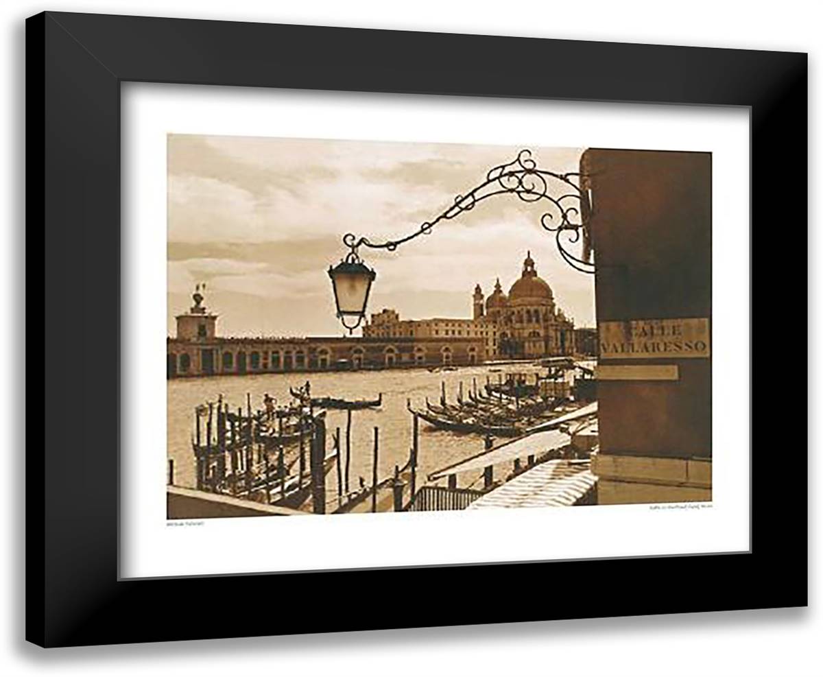Traffic On The Grand Canal, Venice 24x20 Black Modern Wood Framed Art Print Poster by Salmieri