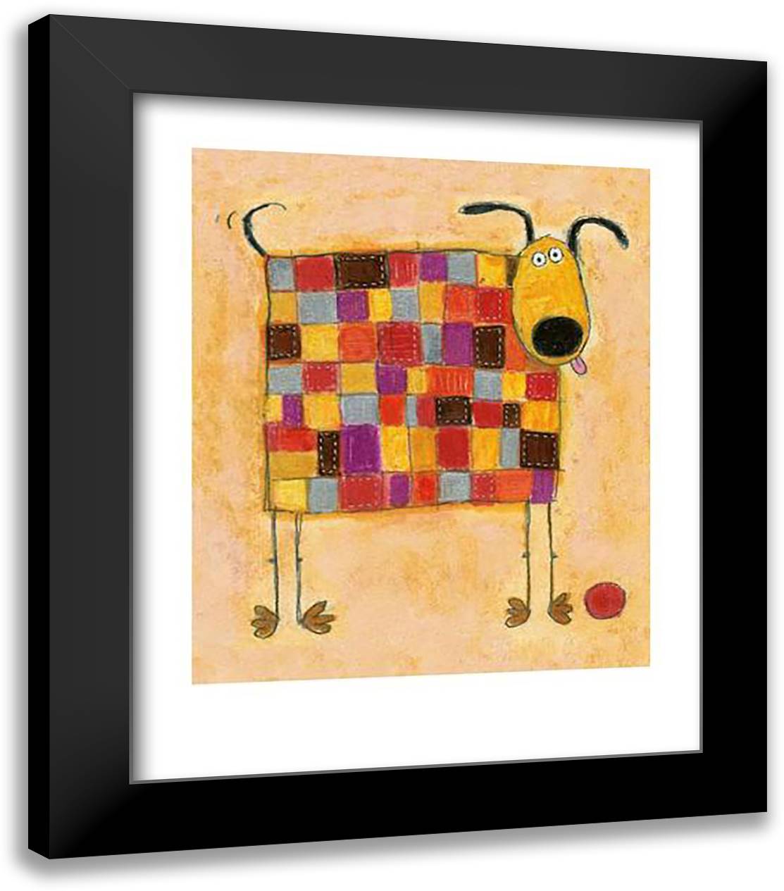 Patch, Football Champion Of The World! 20x24 Black Modern Wood Framed Art Print Poster by Barrett, Richard