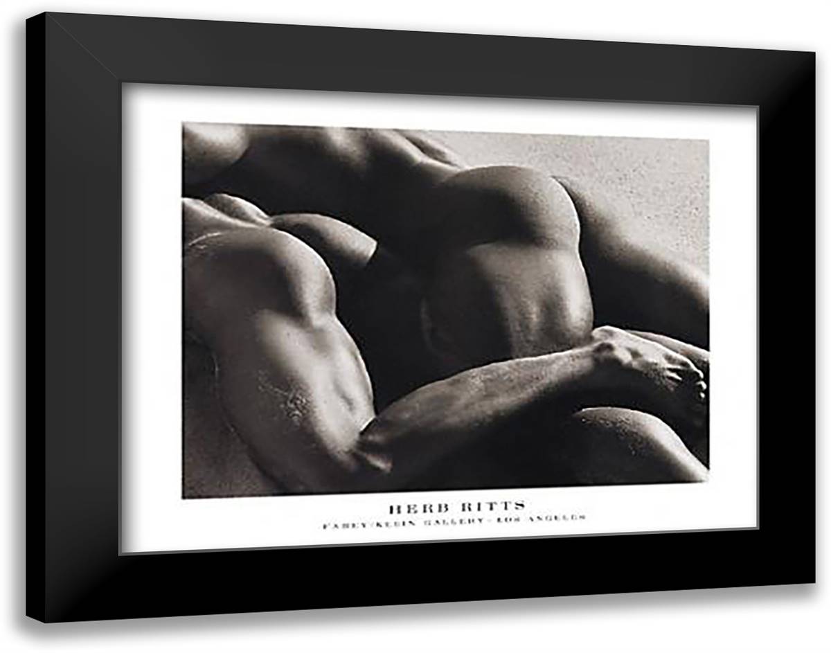 Duo IV, Mexico 1990 36x28 Black Modern Wood Framed Art Print Poster by Ritts, Herb