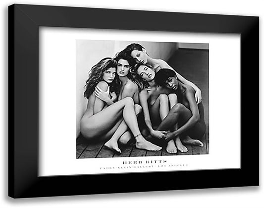 Stephanie, Cindy, Christy, Tatjana, Naomi 1989 36x28 Black Modern Wood Framed Art Print Poster by Ritts, Herb