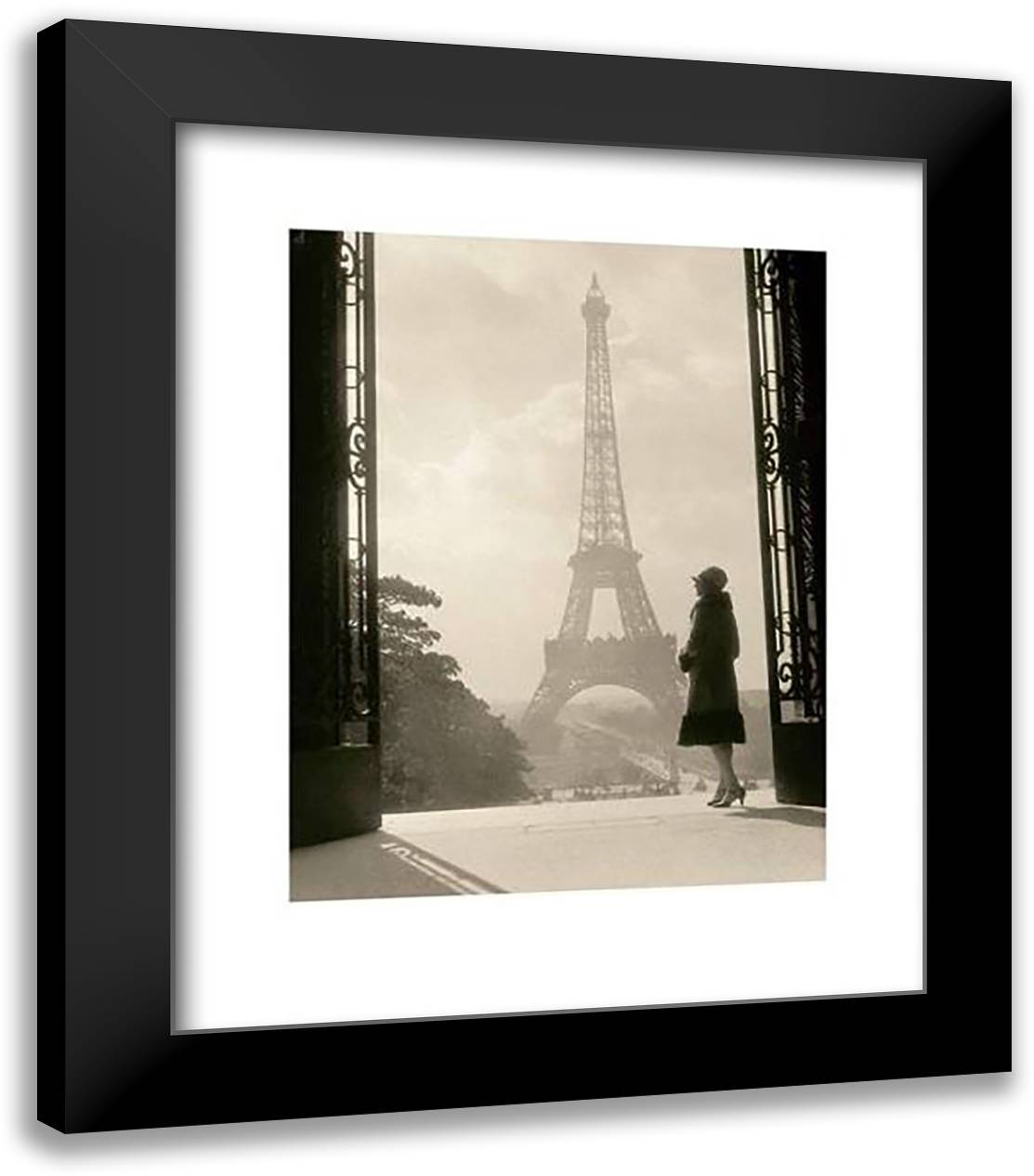 Eiffel Tower 20x24 Black Modern Wood Framed Art Print Poster