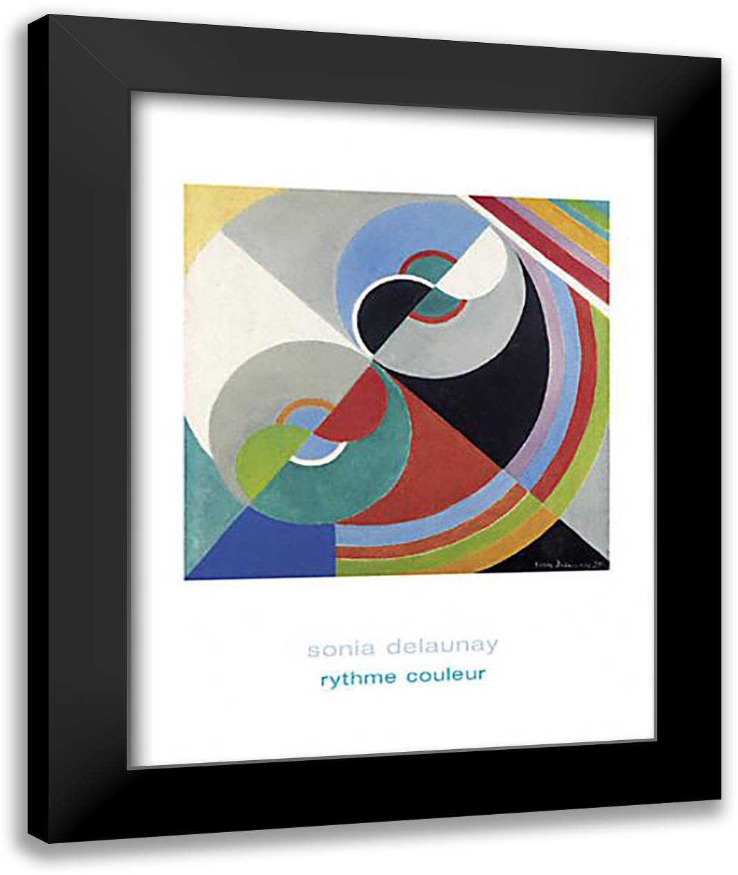 Rythme Couleur I 28x36 Black Modern Wood Framed Art Print Poster by Delaunay, Sonia