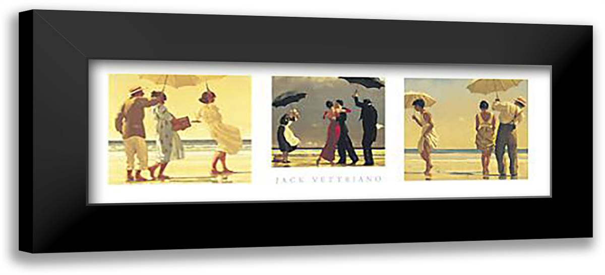 Vettriano Trio 40x16 Black Modern Wood Framed Art Print Poster by Vettriano, Jack