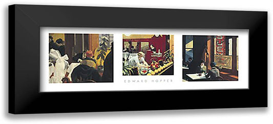 New York Composition (Hopper Trio) 40x16 Black Modern Wood Framed Art Print Poster by Hopper, Edward