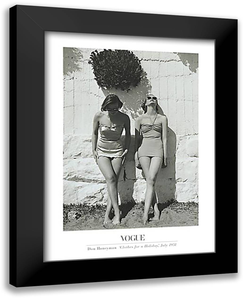 Clothes for a Holiday at Home, July 1951 24x32 Black Modern Wood Framed Art Print Poster by Honeyman, Don