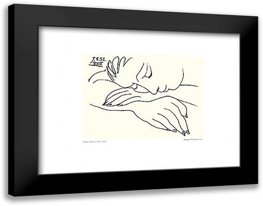 Sleeping Woman 20x16 Black Modern Wood Framed Art Print Poster by Picasso, Pablo