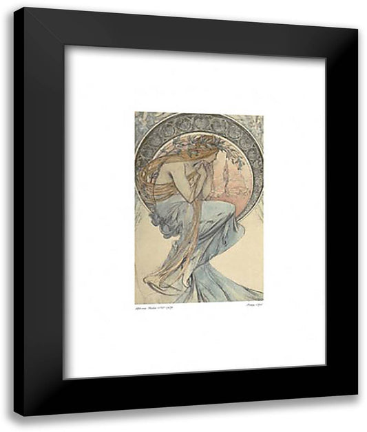 Poetry' from The Four Arts 16x20 Black Modern Wood Framed Art Print Poster by Mucha, Alphonse