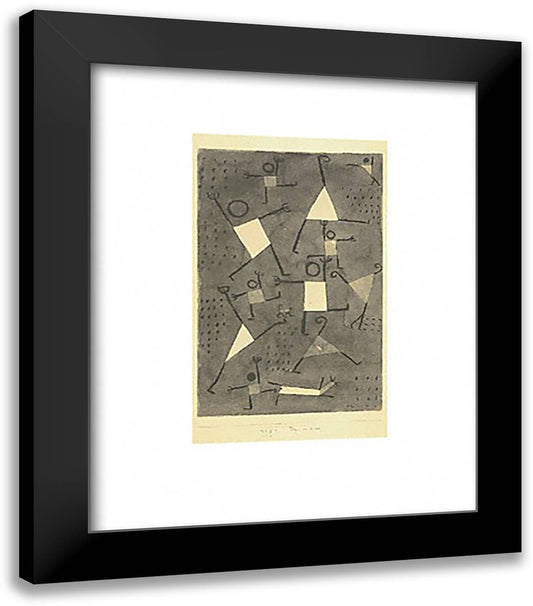 Tanze vor Angst 20x24 Black Modern Wood Framed Art Print Poster by Klee, Paul