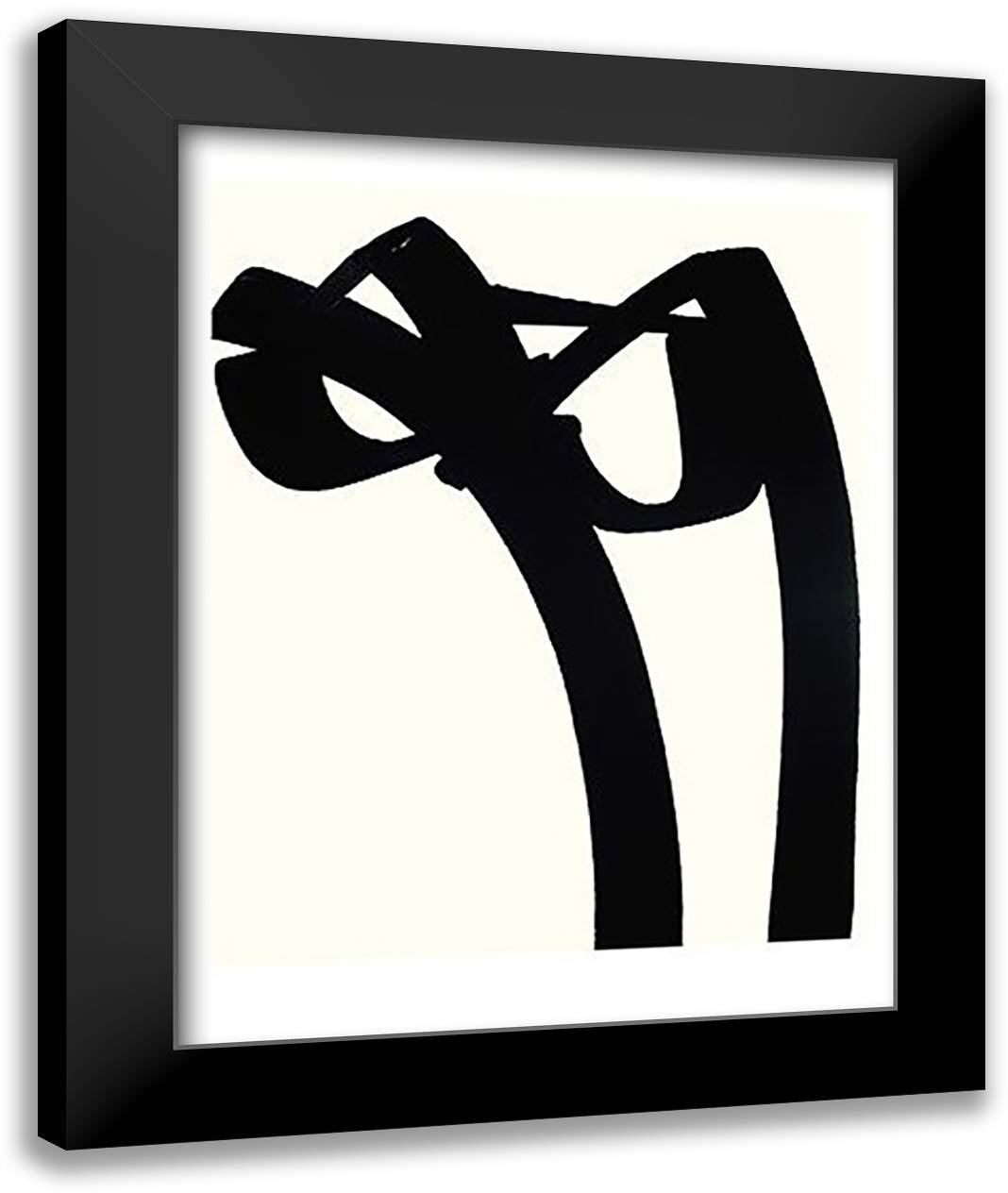 6 aot 1970 28x36 Black Modern Wood Framed Art Print Poster by Soulages, Pierre