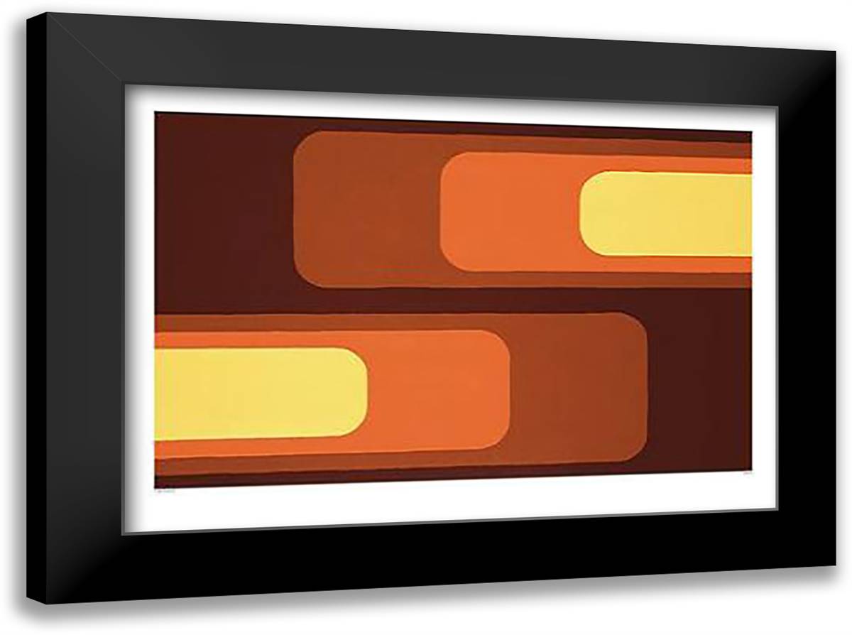 Spaced 40x28 Black Modern Wood Framed Art Print Poster by Bennett, Sean