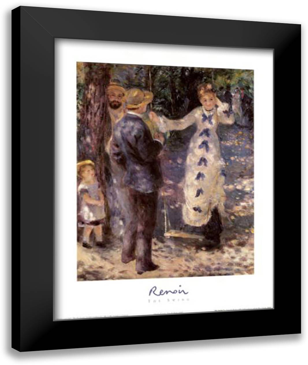 The Swing 16x20 Black Modern Wood Framed Art Print Poster by Renoir, Pierre-Auguste