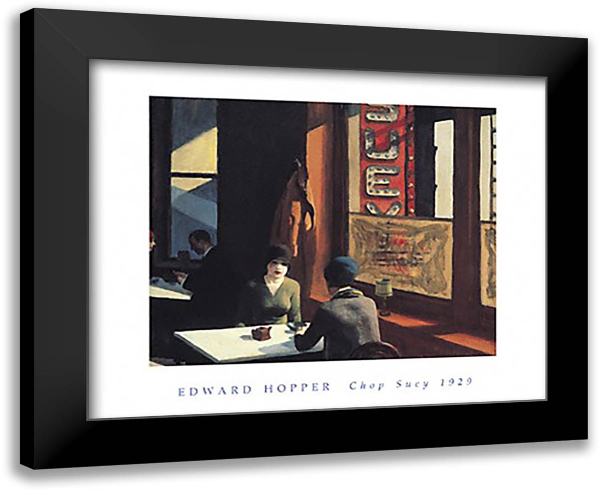 Chop Suey 24x20 Black Modern Wood Framed Art Print Poster by Hopper, Edward