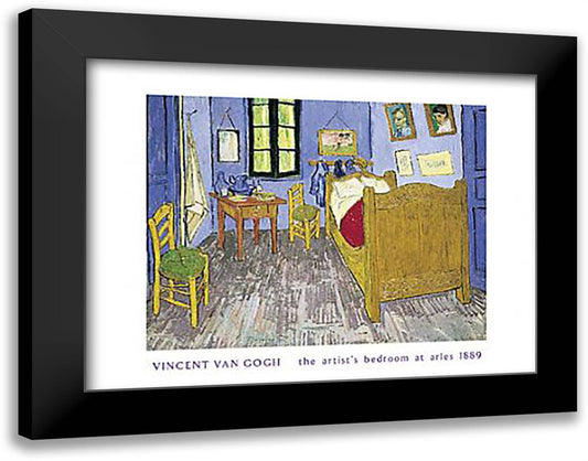 The Artists Bedroom at Arles 36x28 Black Modern Wood Framed Art Print Poster by Van Gogh, Vincent