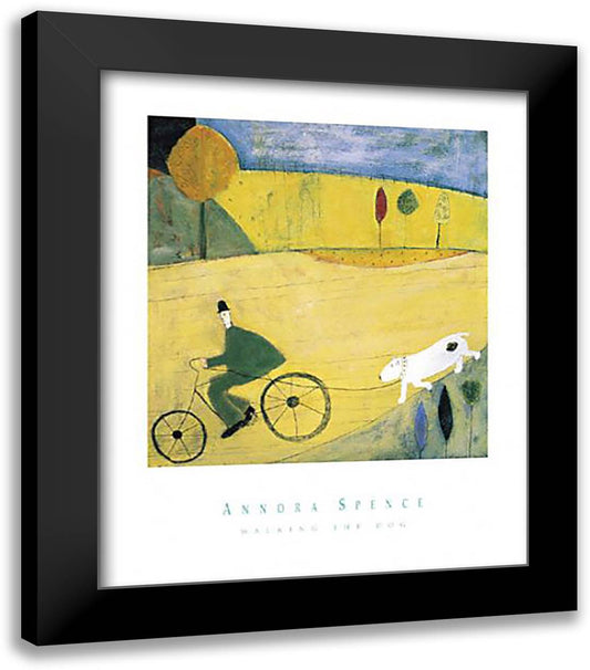 Walking the Dog 20x24 Black Modern Wood Framed Art Print Poster by Spence, Annora