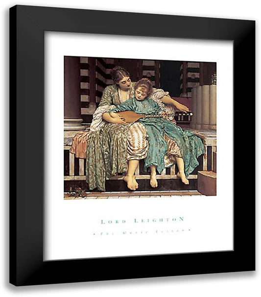 The Music Lesson 20x24 Black Modern Wood Framed Art Print Poster by Leighton, Frederic