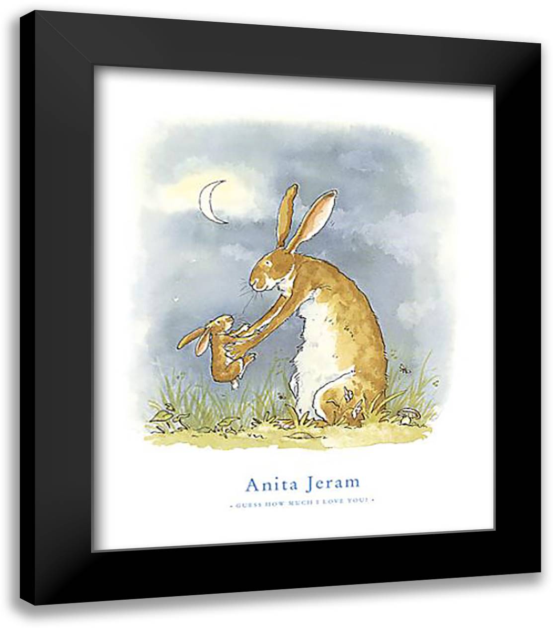 Guess How Much I Love You? 20x24 Black Modern Wood Framed Art Print Poster by Jeram, Anita