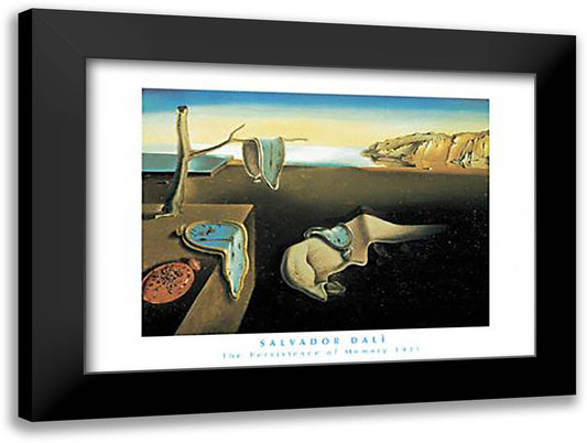 The Persistence of Memory, c.1931 32x24 Black Modern Wood Framed Art Print Poster by Dali, Salvador