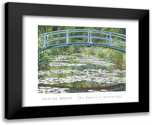 The Japanese Footbridge 24x20 Black Modern Wood Framed Art Print Poster by Monet, Claude