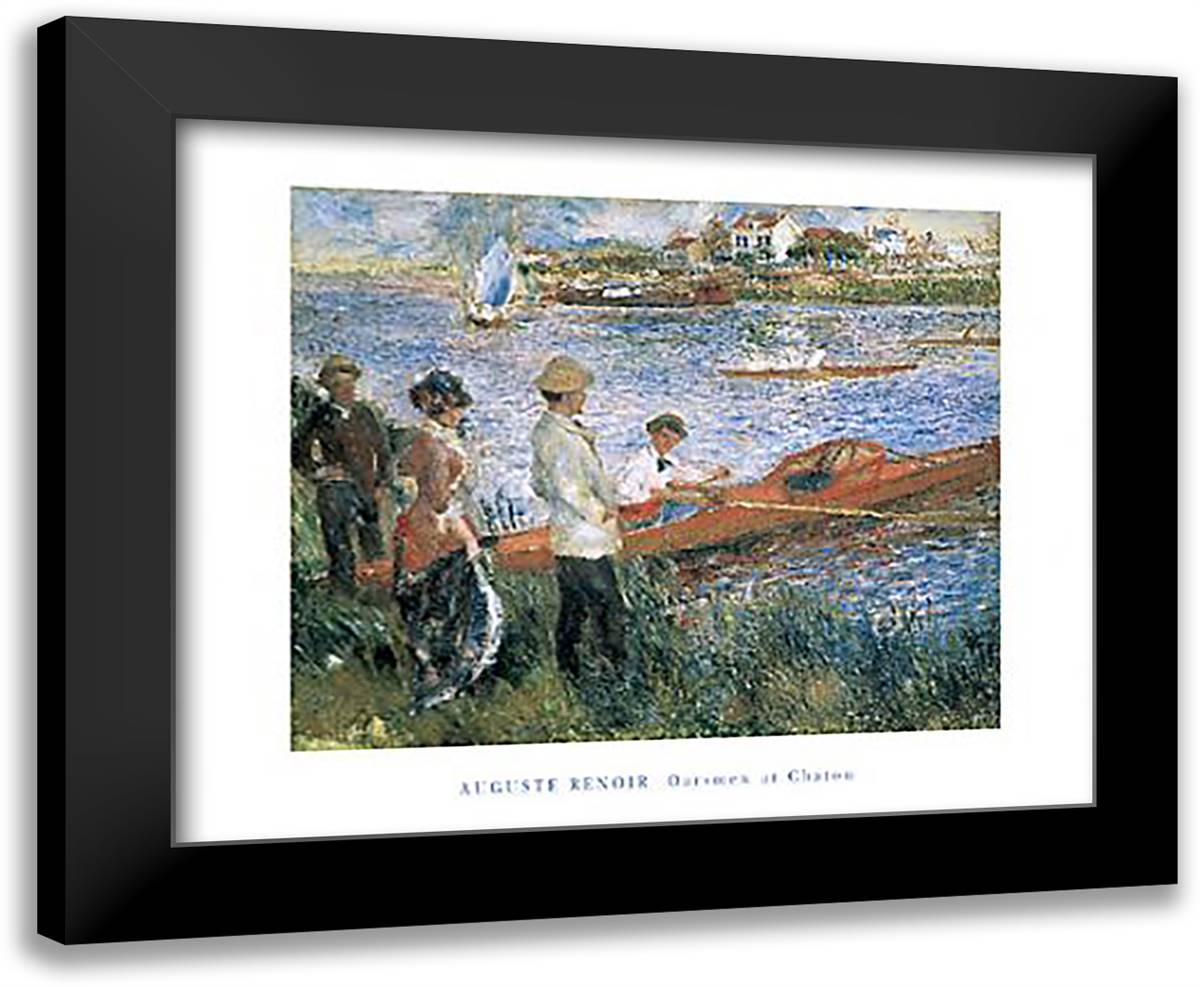 Oarsmen at Chatou 24x20 Black Modern Wood Framed Art Print Poster by Renoir, Pierre-Auguste