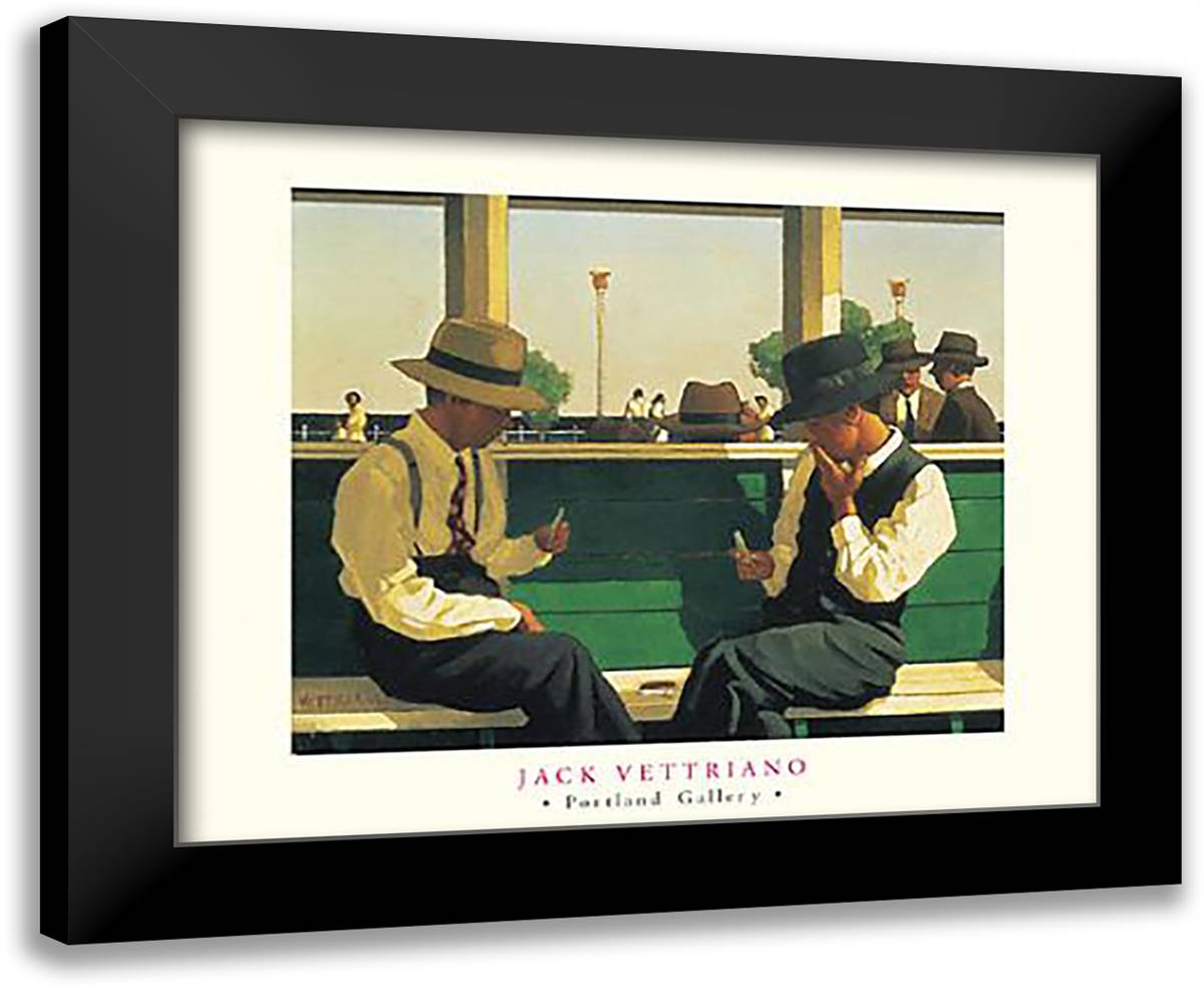 Duellists 24x20 Black Modern Wood Framed Art Print Poster by Vettriano, Jack