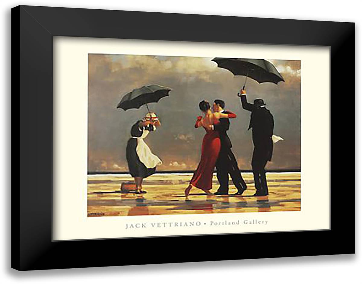 Singing Butler 24x20 Black Modern Wood Framed Art Print Poster by Vettriano, Jack