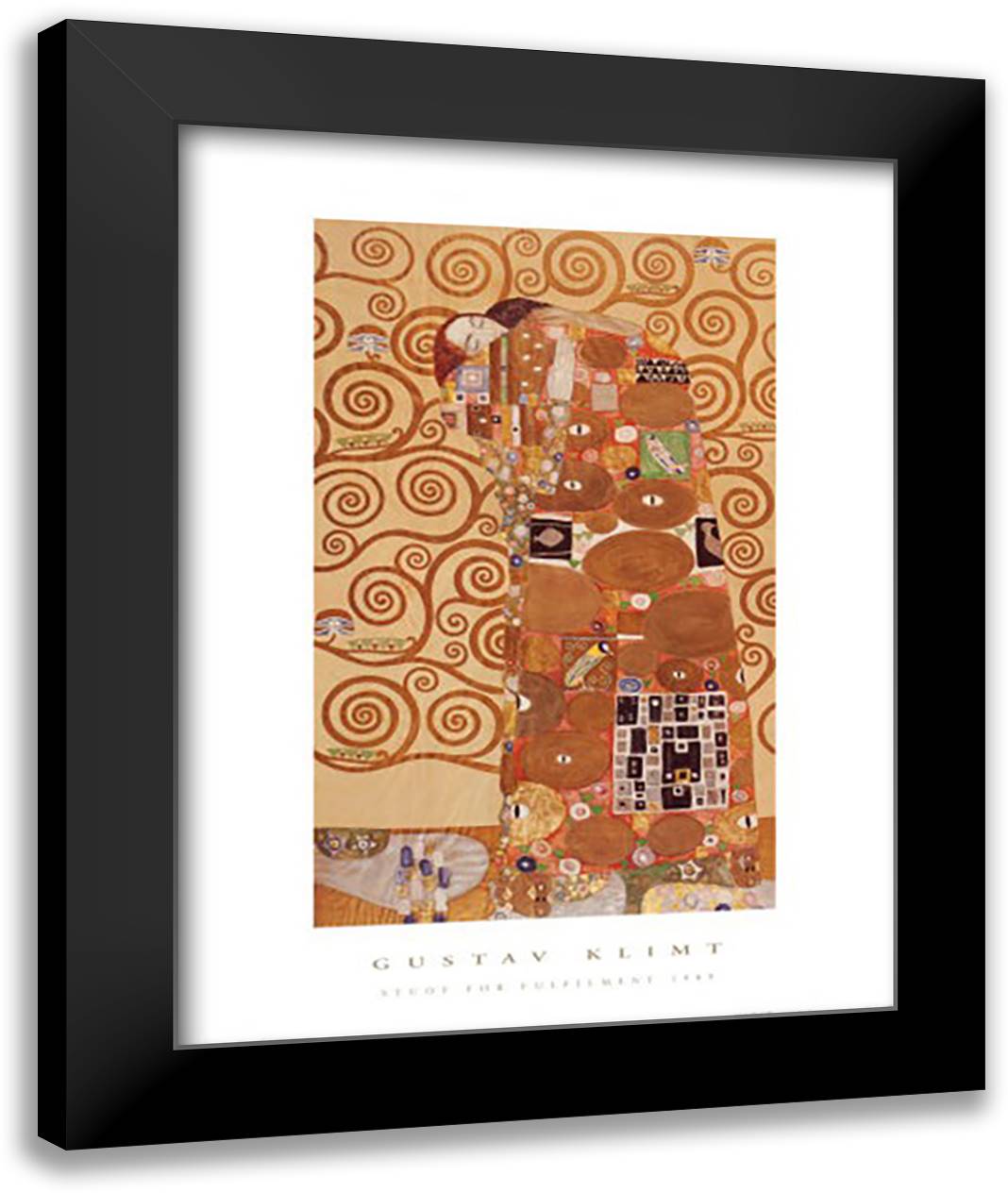 Fulfilment 28x36 Black Modern Wood Framed Art Print Poster by Klimt, Gustav