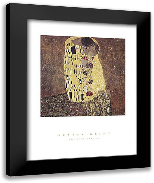 The Kiss 28x36 Black Modern Wood Framed Art Print Poster by Klimt, Gustav