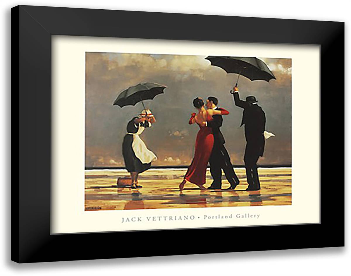 The Singing Butler, c.1992 36x28 Black Modern Wood Framed Art Print Poster by Vettriano, Jack